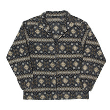 Vintage Karen Scott Fleece Jacket Grey 90s Fair Isle Womens M
