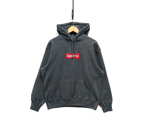 Sweat à capuche SUPREME 21AW boîte logo anthracite S authentique / 26689