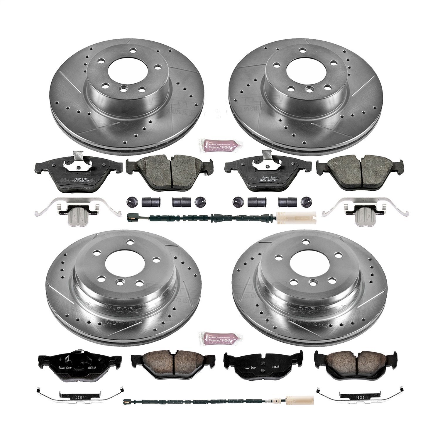 Power Stop K7024 High Performance Brake Upgrade Kit Cross-Drilled and Slotted Ro