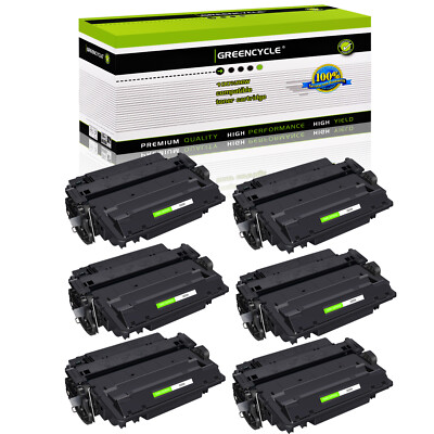 6PK CE255X 55X Black Toner For HP LaserJet Enterprise 500 MFP M525dn M525f P3011