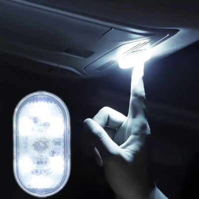 Mini Luce LED Touch Per Auto - Lampada Atmosfera Notturna Ricaricabile - Bianca, A Batteria, Pratica E Portatile - 4