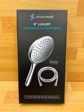 Sparkpod 6" Luxury Wide Shower Head With 6ft Hose Midnight Black Matte Colour