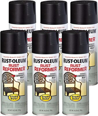 Stops Rust Rust Reformer Spray, 10.25 oz, Black, 6 Pack