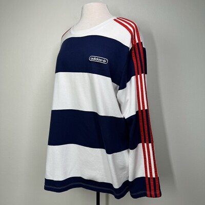 Adidas Sweater Women XL Trefoil 3 Stripes French Terry Adicolor Athleisure