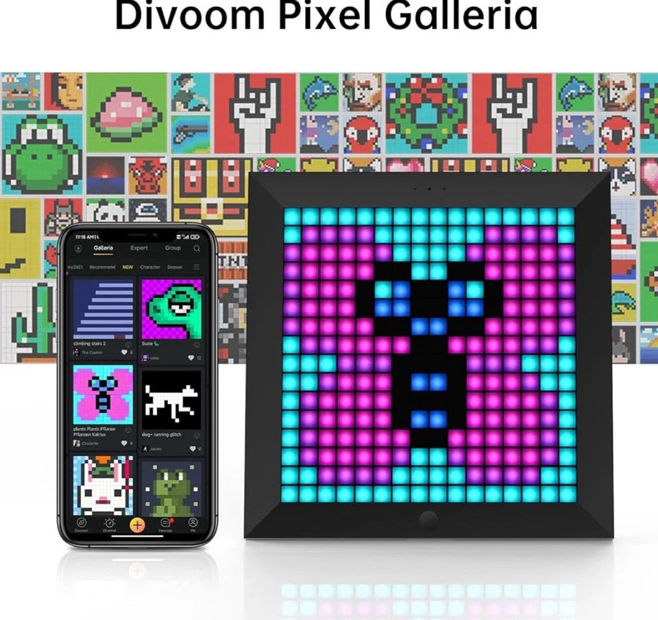 Divoom Pixoo LED Pixel Art 16x16 Frame Smart Digital Display for Wall Art - Image 4 of 4