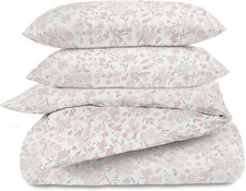 Reversible Organic Cotton Twin Duvet Cover Set - Soft  Hypoallergenic Blossom