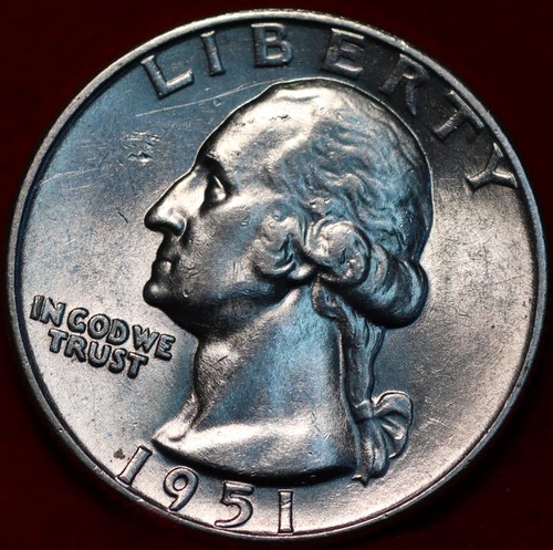 Uncirculated 1951-D Denver Mint Silver Washington Quarter - 第 1/2 張圖片