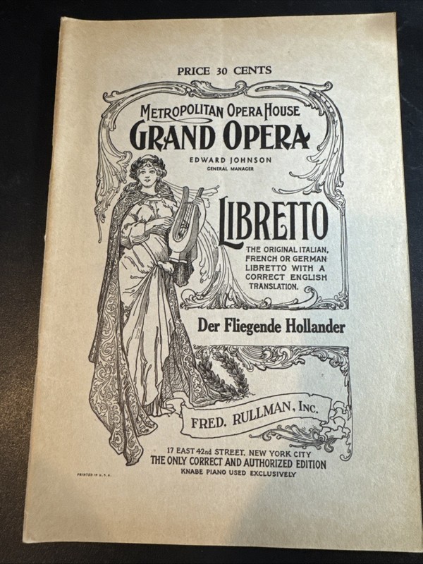 Metropolitan Opera House Grand Opera Liberto Der Fliegende Hollander
