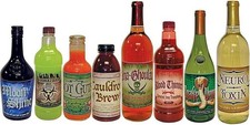 Set of 8 Scary Bottle Labels - Turn Ordinary Drinks Into Scary, Halloween Supply