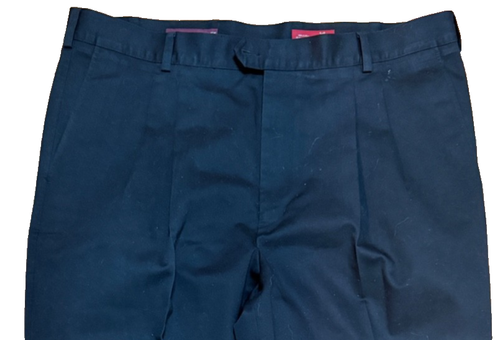 Pantalones de vestir Nordstrom para hombre 42W x 30L negro plisado 100 % algodón sin arrugas - Imagen 2 de 9