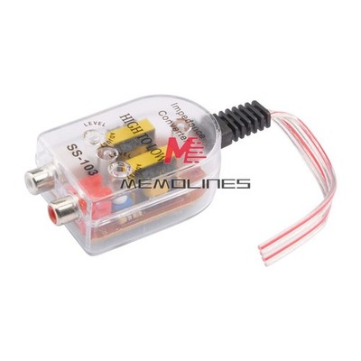 Level Car Speaker High to Low Impedance Converter 2 Channel   Line Out New #vn