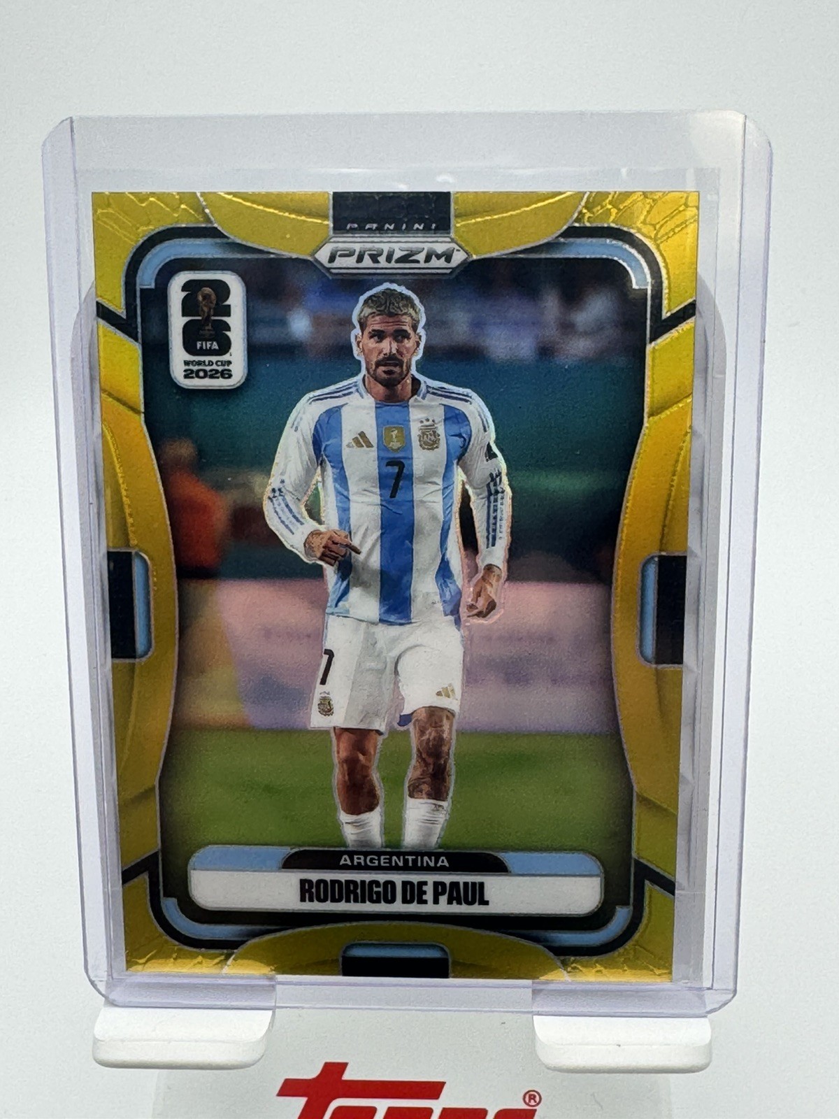 2026 Panini Soccer Prizm World Cup Rodrigo de Paul Gold /10 #14 Argentina