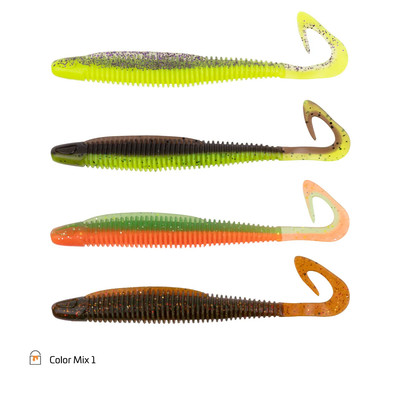 Zeck BA Boggy 12,5cm 8,6g 4 Stück 5 Farben Gummiköder by Johannes Dietel Twister