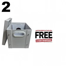 2 CheckOutStore White 7" Vinyl Record 45 RPM Storage Box **1-3 DAYS