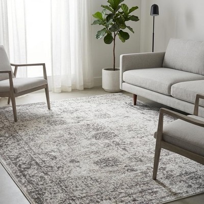 Unique Loom Sofia Collection Area Rug - Casino 4 1 X 6 1 Rectangle Gray/ Beige