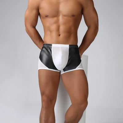 Herren Boxershorts Trunk Wetlook Sexy Unterwäsche Durchsichtige Netz Unterhosen - Bild 1 von 4