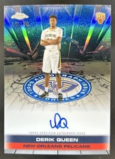 2025-26 Topps Chrome Derik Queen Auto Rookies RC Blue Refractor #/150 Pelicans