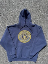 Vintage 90s U.S. Navy Hooded Sweatshirt Soffe Mens L USA Made USA America Naval