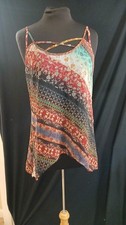 Sheer Tank Top Sz M Boho Fairy Whimsey Multicolor