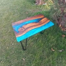 36 Zoll x 24 Zoll Epoxid-Esstisch, Epoxid-Holztisch, maßgefertigter Sofa-Mitt...