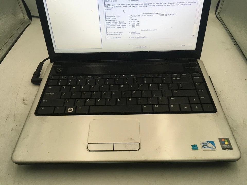 DELL INSPIRON 1440 - BOOTS TO BIOS - INTEL T4400 - 4GB RAM - NO OS -READ DESC-BB - Image 3 of 4