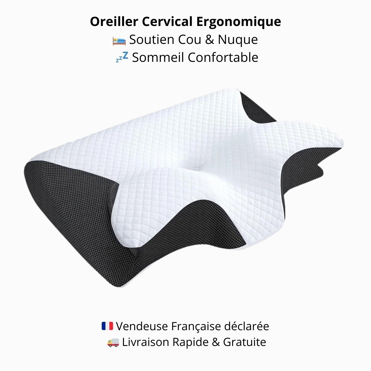 Oreiller cervical ergonomique pour un réveil sans raideur après vos nuits sur le côté