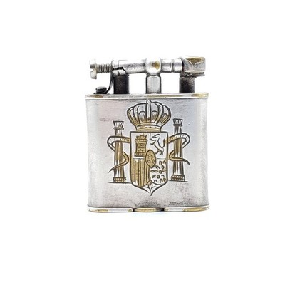 Vintage Dunhill UNIQUE Silver Plated Petrol Lighter England 1940s   Working