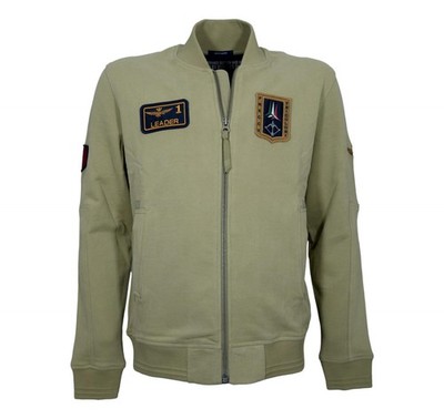 AERONAUTICA MILITARE Herren Sweatshirt Full Zip bestickt FE2071UF00669 Militärgrün