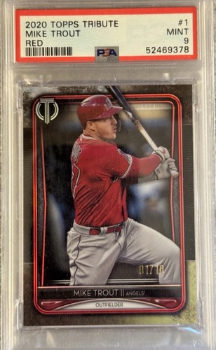 2020 Topps Tribute - Mike Trout #1 Red /10 PSA 9 MINT Black Angels HOF