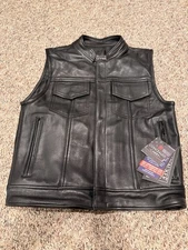 Milwaukee Leather Men's MLVSM5004 Motorcycle Rider Vest W/ Dual Closure (Size S)