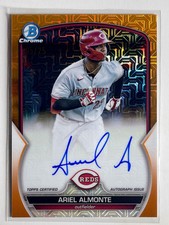 2023 Bowman Chrome ARIEL ALMONTE Mega Box Mojo Auto Orange Refractor 05/25 REDS