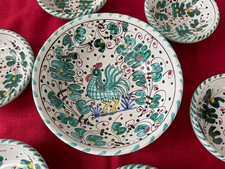 8x Vintage italienische Keramik Servierschale-Set Oliven, Tapas, Dip, Handbemalt