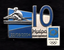 ATHENS 2004 OLYMPIC GAMES COUNTDOWN PIN/10TH DAY OF THE GAMES. ROWING. IN GREEK