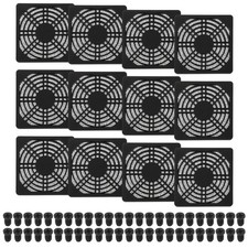 12 Pcs 80mm Fan Filter Grill Plastic Ventilation Grill Cover with Screws, Black