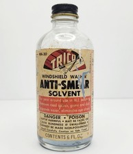 Nos Trico Windshield Washer Anti-smear Solvent Cleaner 6oz Glass Bottle Prop