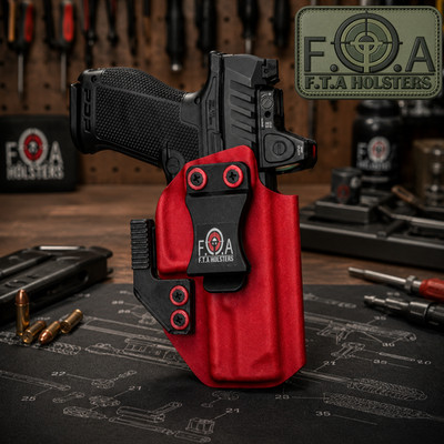 EMT Red IWB Kydex Holster Claw Adj Cant Optic Ready CCW - Custom Molded