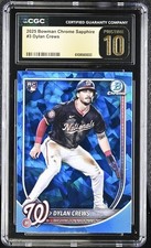 2025 Bowman Chrome Sapphire Dylan Crews RC #3 CGC 10 PRISTINE!
