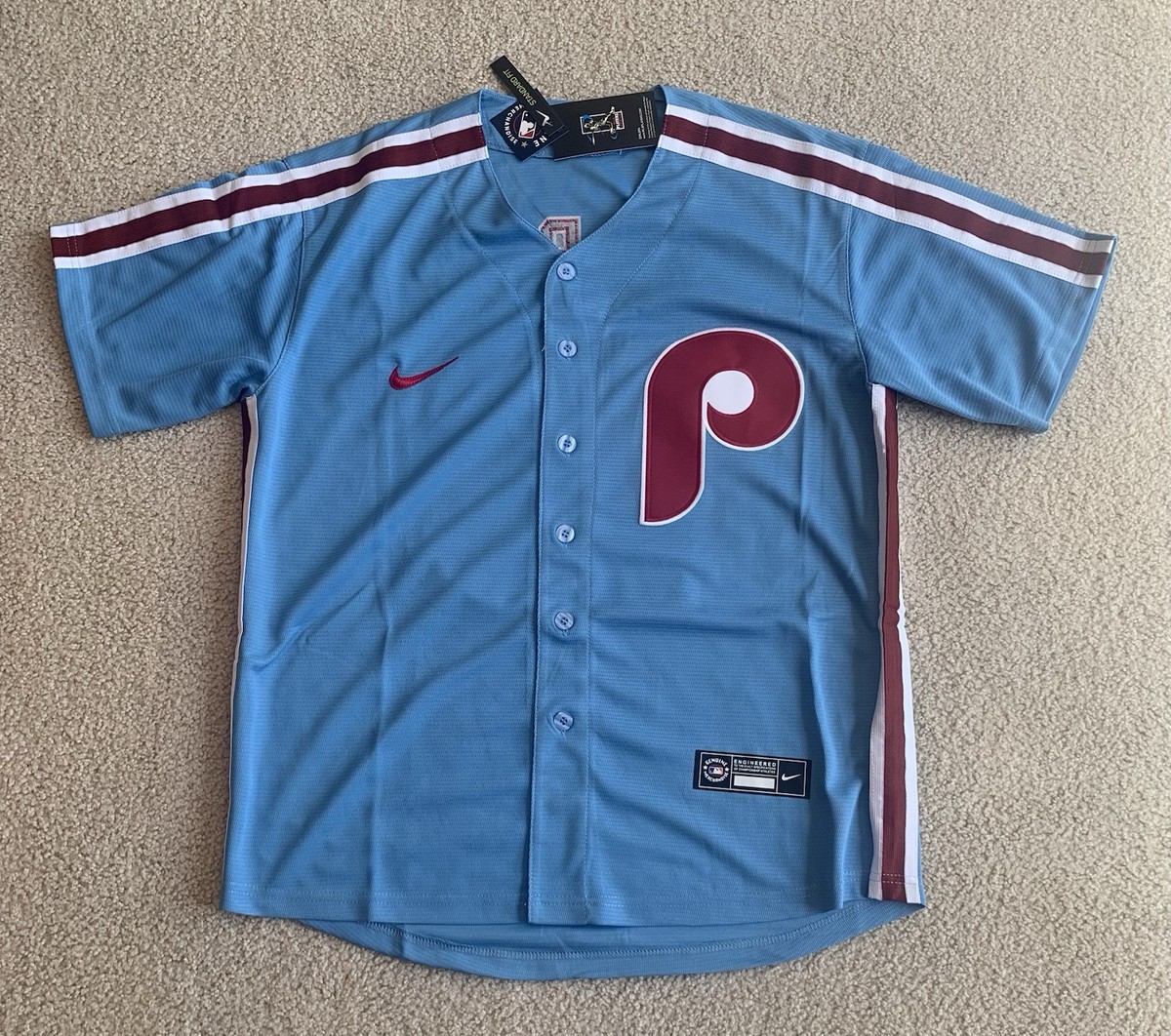 NWT Men's Nike Zach Wheeler Phillies Powder Blue Jersey XXL 2XL | eBay