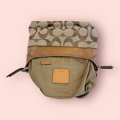 COACH Y2K Vintage Jacquard Logo Leather Medium Convertible