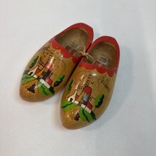 Vintage Wooden Small Dutch Clogs Shoes Made In Holland Hand Painted 7