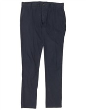 ARMANI Mens Slim Chino Trousers IT 48 Medium W32 L33 Navy Blue Cotton IV01