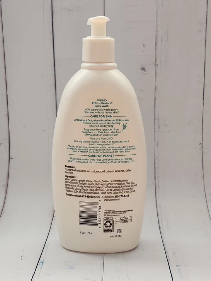 Aveeno Calm + Restore Daily Body Wash for Sensitive Skin, 18 fl oz - Image 2 of 2