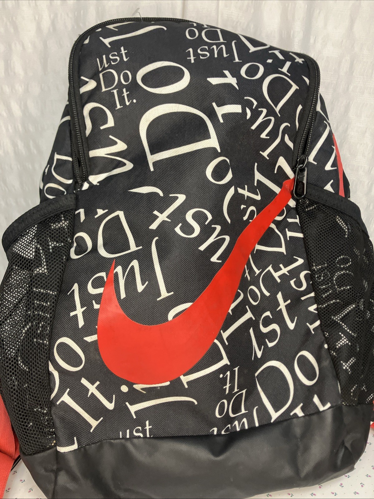 Nike Brasilia Swoosh All Over Spellout JUST DO IT Backpack M
