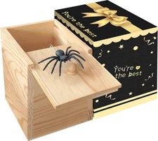 Spider Prank Big Box，Wooden Surprise Box，Spider Money Surprise in a Box,Hand