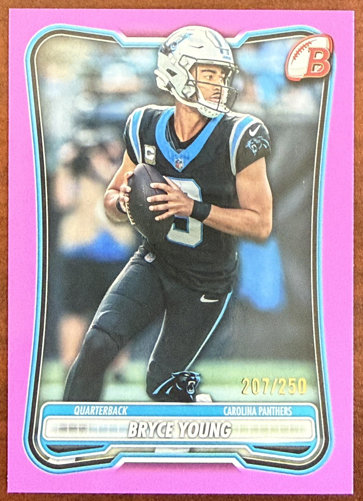 Topps 2026 Topps Bowman Bryce Young Carolina Panthers #13  207/250 pink paper