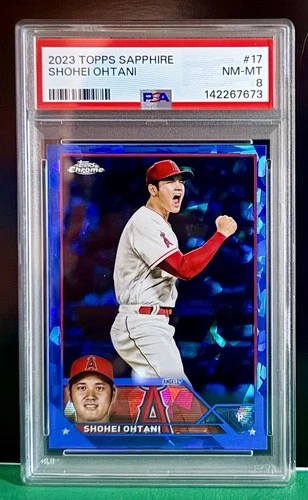 2023 Topps Chrome Sapphire Shohei Ohtani #17 PSA 8 NM-MT LA Dodgers LA Angels