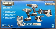 HART 20V Brushless 4-Tool Combo Kit + 200-Piece Accessory Set — Never Used!!!