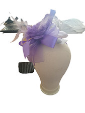 Lilac Fascinator Feather & Ribbon Satin Alice Band Ascot Weddings