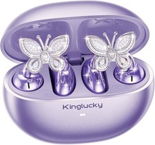 Kinglucky Ear Cuff Wireless Earbuds Open Ear Clip Purple 50H