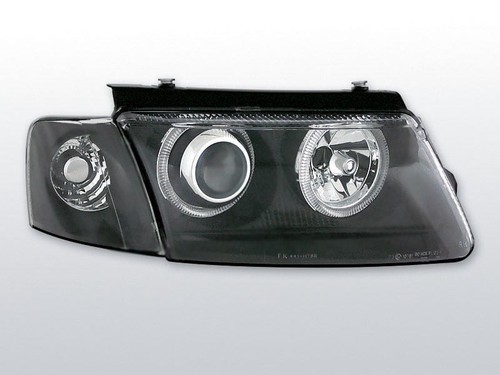 Headlights for VW PASSAT B5 3B 1996>2000 Angel Eyes Black WorldWide FreeShip US - Picture 12 of 14
